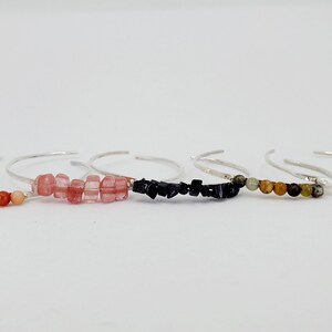 Handmade Custom Bead and Sterling Silver Cuff Bracelet