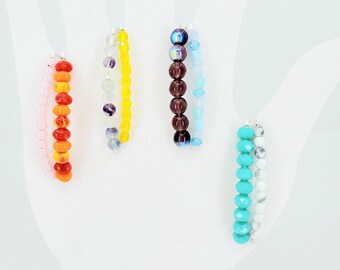 Eminence Handmade Curved Hanging Bead Earrings with Various Colors