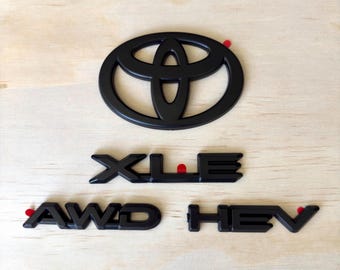 2024-2026 Toyota Grand Highlander XLE Hybrid AWD Black Emblem Overlay Set | Genuine OEM | PT948-48244-02