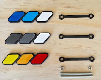 Tri-Color Grille Badge Emblem for Toyota | Tacoma 4Runner Tundra Sequoia RAV4 Highlander + More | Retro Heritage Badge