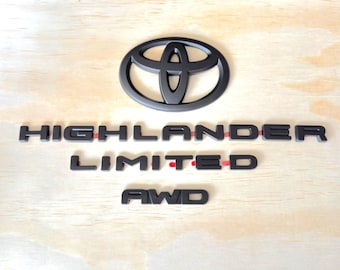 2020-2026 Toyota Highlander Limited AWD Blackout Emblem Overlay Set | Genuine OEM | PT948-48206-02