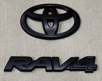 2PCA RAV4 TRAIL EDITION Matowa czarna nakładka na emblemat pasująca do modeli TOYOTA Rav4 2019-2025