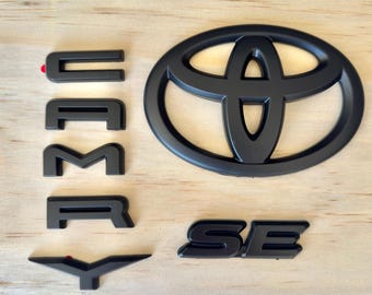 2018-2024 Toyota Camry SE Blackout Emblem Overlay Set | Black Emblem Covers | PT948-03191-02