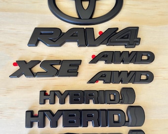 2019-2025 Toyota RAV4 XSE Hybrid Matte Black Emblem Overlay Kit | PT948-4219B-02