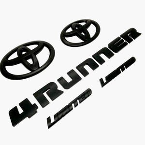New Toyota 4Runner Limited 2014-2024 Matte Black OUT Emblem Overlay Kit 5 Pcs