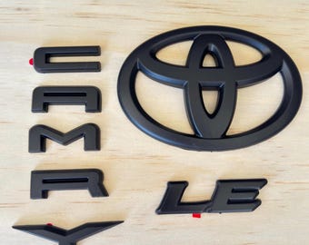 2018-2024 Toyota Camry LE Blackout Emblem Overlay Set | Matte Black Badge Cover