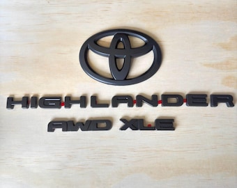 2020-2026 Toyota Highlander XLE AWD Blackout Emblem Overlay Set | Genuine OEM | #PT948-48202-02