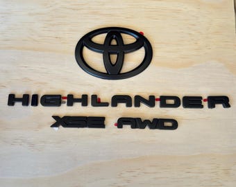 2021-2026 Toyota Highlander XSE AWD Matte Black Emblem Overlay Kit | PT948-48200-02