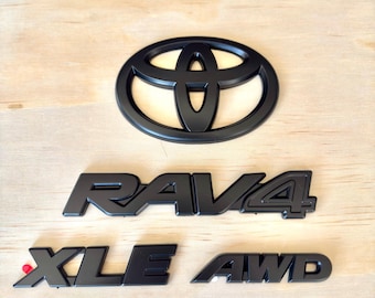 2019-2025 Toyota RAV4 XLE AWD Black Emblem Overlays 4PCS Set