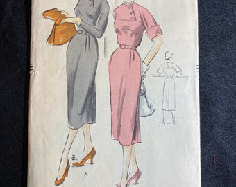 Vintage Vogue 1950 Dress Pattern 3370 Size 9
