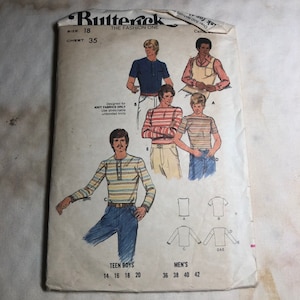 Vintage Simplicity Teen boys and men&#39;s shirt and vest  pants size 16 chest 35&quot;