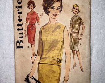 Vintage Butterick 2 Piece Dress Pattern 2278