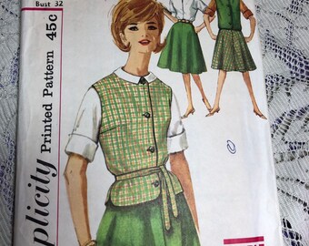 Patron De Couture Vintage Simplicity N°3634 - Top Et Deux Jupes - Taille Junior 13