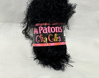 Patons Cha Cha Eyelash Yarn Super Bulky Black