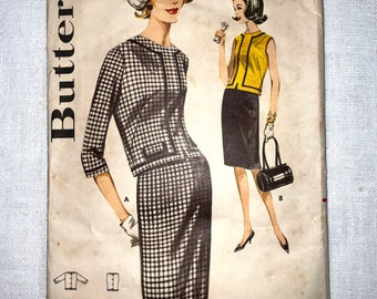 Vintage Butterick Pattern number 2804 size 10 bust 31 inches Misses size 2 piece dress Pleated skirt