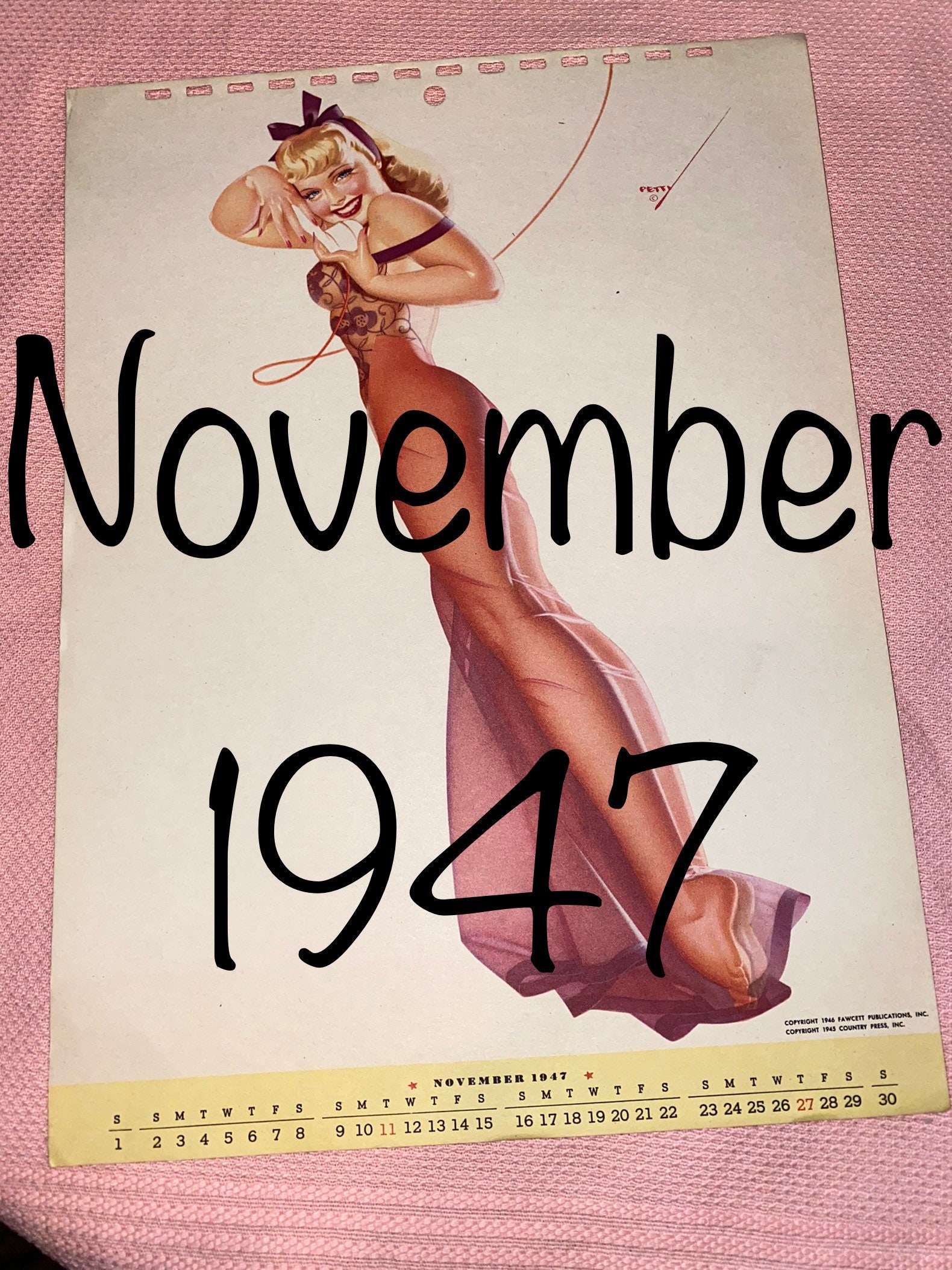 1947 Calendar - Etsy