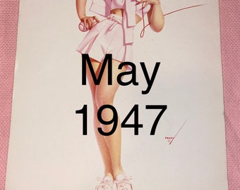 Vintage Original May 1947 Petty Girl Calendar Page