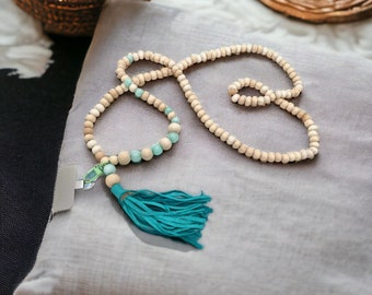 Pi Essence | Trendy phone strap with universal Connector with Calcedoine's blue amazonite stone