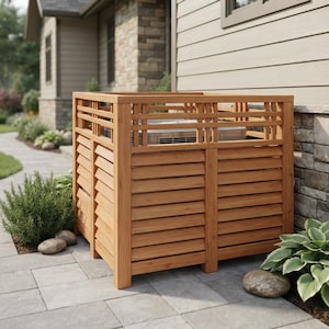 DIY Outdoor AC Unit Privacy Screen Woodworking Plan (PDF)
