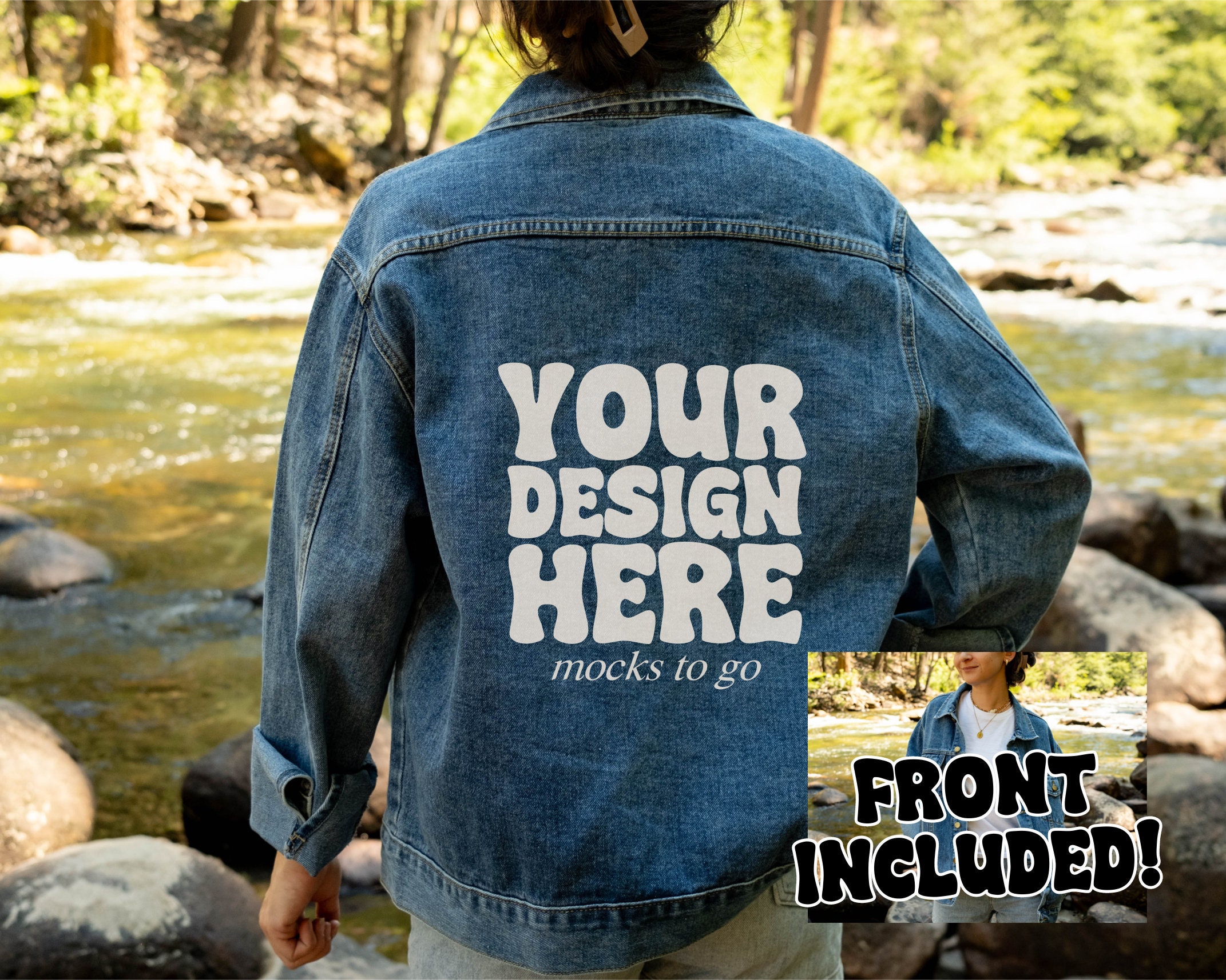 MWW Denim Jacket Mockup Women's Oversized Jacket Mockup