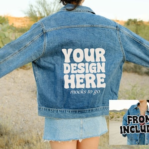 MWW Denim Jacket Mockup Oversized Jean Jacket Mockup Nature Outdoorsy Mockup Digital Download for Nature Store Front Listing