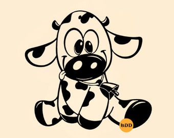 Bébé vache Svg animaux de la ferme vache Svg animal Svg vache mignonne Svg bébé vache Png animaux de la ferme Clipart bébé animal Svg en téléchargement numérique