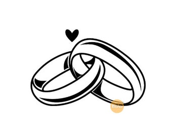 Marriage Rings Svg , Ring Svg, Wedding Svg, Clipart, Silhouette, Cricut, Engagement Ring SVG, Marriage Svg