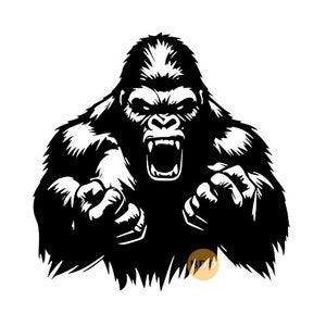 Gorilla svg,png, gorilla clipart, Gorilla SVG - Cricut, Angry Gorilla Cut File Instant Download, Unique Design King Kong Digital File