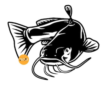 Catfish SVG, catfish png, catfish clipart, catfish cricut, catfish fishing SVG, PNG | catfish silhouette clip art, Design for T-Shirts, Mugs