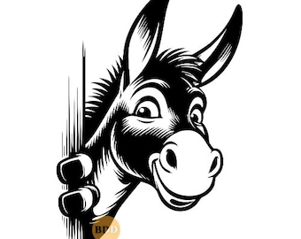Donkey Svg, Funny Donkey Svg, Donkey Peeking Svg, Farm Animal Peeking, Funny Donkey Clipart, Donkey Wearing Sunglasses Svg, Digital Download