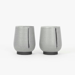pair of yunomi TEA CUPS »taglio« 220 ml / 7.4 oz. | grey |  in STOCK