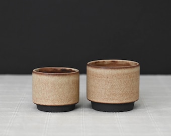 Pair of Coffee Cups | 150 ml / 4 oz., 180-200 ml / 6oz., 250 ml / 8 oz. or 350 ml / 12 oz. | Beige | PREORDER