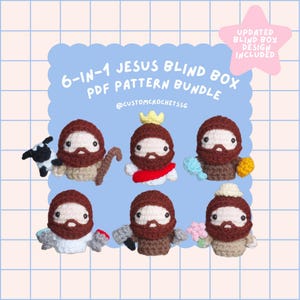 Paquete de 6 patrones sorpresa de Jesús / Crochet cristiano / Cristo / Bautismo / Navidad / Amigurumi / Peluche / Llavero / Regalo / Cumpleaños
