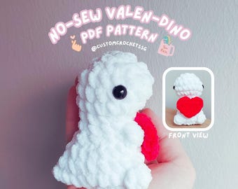 Syfri Valentin-dino-mönster | Alla hjärtans dag | Dinosaurie | Virkning | Nyckelring | Leksak | Födelsedag | Jubileum | Present | Gåva