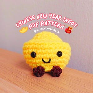 Chinees Nieuwjaar ingots pdf-patroon | Ingots haakpatroon | Haakpatroon goudstaaf | Chinees Nieuwjaar haakwerk | Gehaakt nieuw maanjaar
