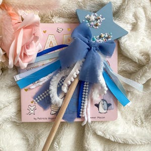 Dusty Blue Star Wand - Fairy Wand - Princess Wand - Magical Wand - Wooden Wand - Dress Up Play - Whimsical Decor - Photo Prop