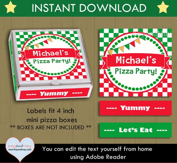 Pizza Box Labels - printable labels for mini minimal 4 inch photo relating to Small Printable Labels identified as Pizza Box Labels - printable labels for mini low 4 inch