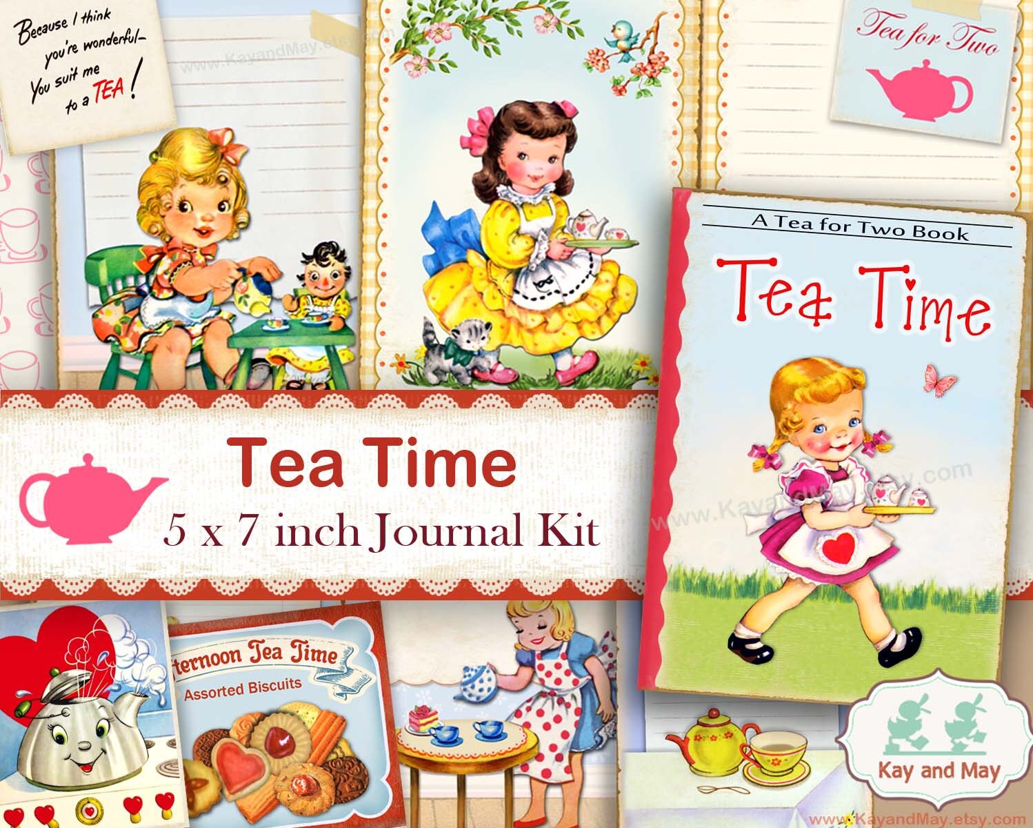 TEA Junk Journal Kit Tea Journal Pages Cute Tea Journal Tea Etsy