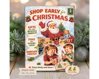 Christmas vintage style advertisement sign for toys and Gifts shelf sitter decor decoration PL-113