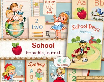 School Journal Kit: Vintage Style Printable Pages (Digital Download)