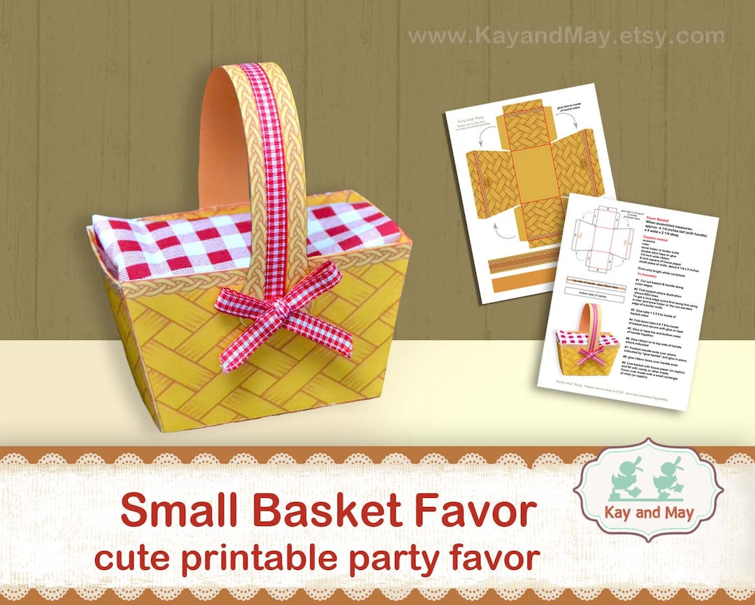 Printable Party Favor Basket, Cute Small Treat Basket for Parties, Baby