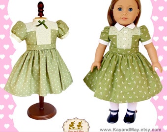 Molly of Emily jaren 1940 stijl naaipatroon / past op 18 inch pop American Girl poppen / pop jurk naaipatroon / INSTANT download # FOR-3