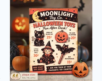 Halloween Toys vintage style advertisement sign shelf  sitter wall art table decoration PL-141