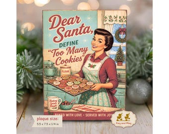 Christmas Cookies vintage style sign Lady baking shelf sitter decoration kitchen holiday decor PL-128