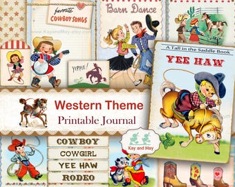Western Junk Journal Kit: Cowboy Cowgirl Theme (Digital Download)