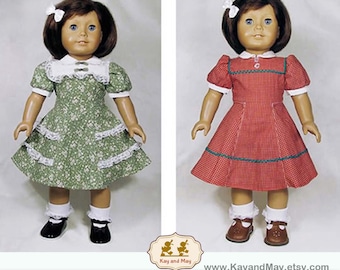 Molly of Emily naaipatroon past American Girl 18 inch poppen / jaren 1940 stijl pop jurk patroon historisch naaien INSTANT download # FOR-1