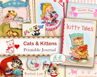 CATS & KITTENS printable journal kit (digital Download)