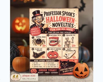 Halloween Novelties retro vintage style advertisement sign for shelf sitter decoration PL-140