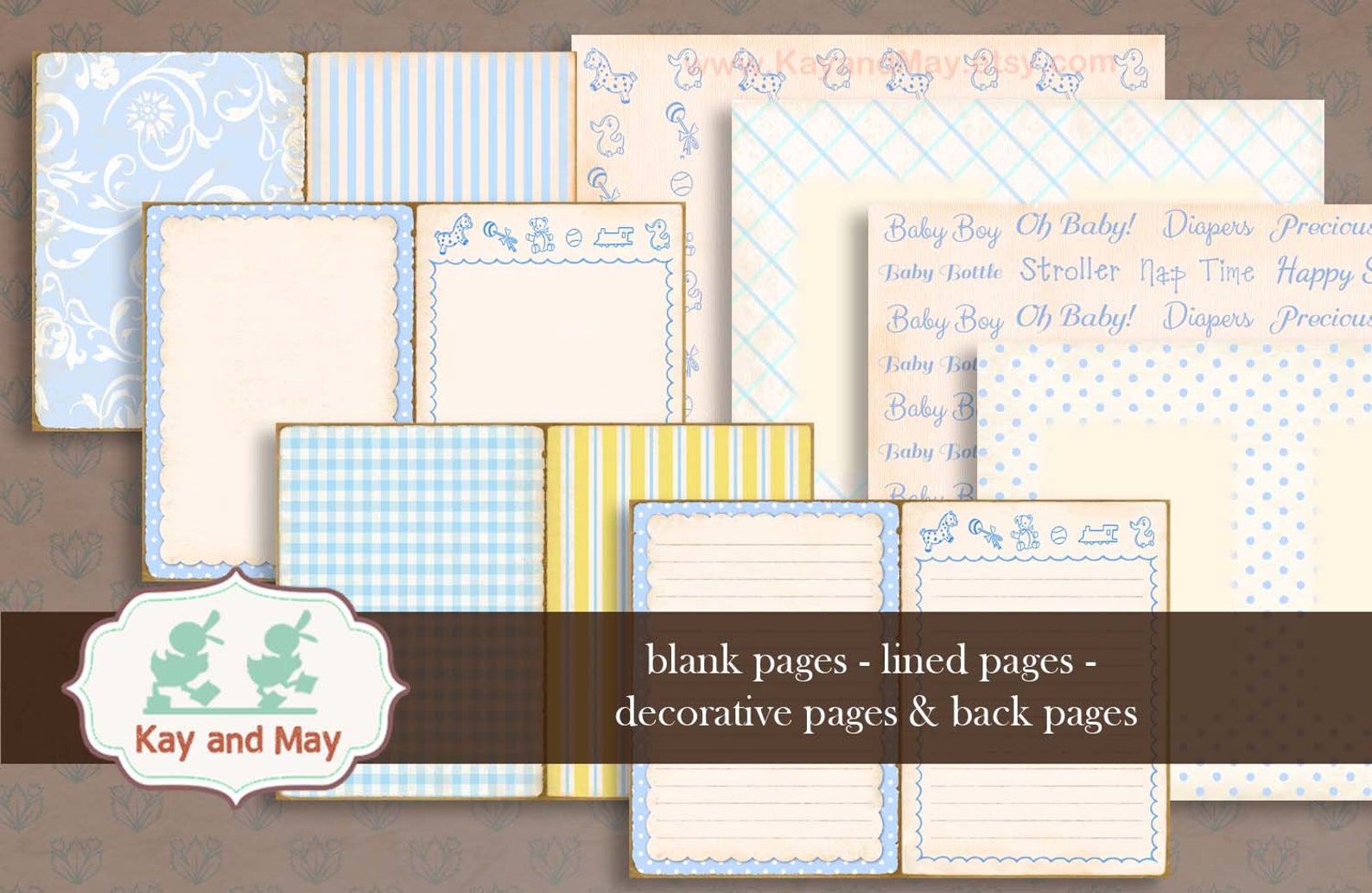 BABY Journal Kit Retro Baby Printable Journal Pages Etsy