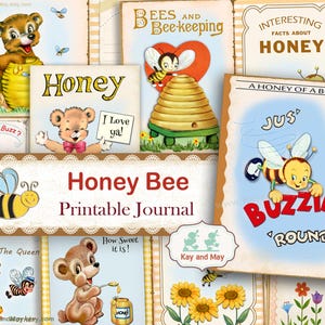 Honey Bee Junk Journal Kit: Spring Summer printable pages (Digital Download)